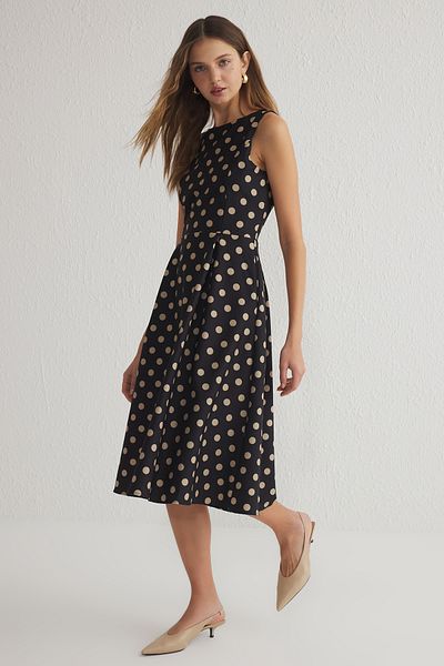 Trendyol Collection Černá*001 Plain Midi Woven Dress Twoss20El0980