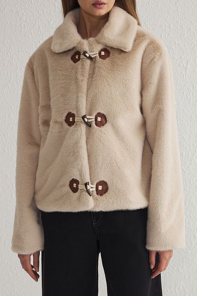 Trendyol Collection Kabát Ecru Regular Fit - Twoaw25Mo00338