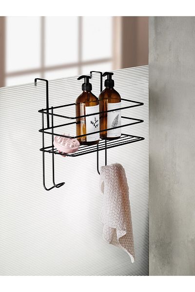 Sas Haus Lifetime Stainless Black Hanging Bathroom Shower Shelf - Soap Dish and Shampoo Holder