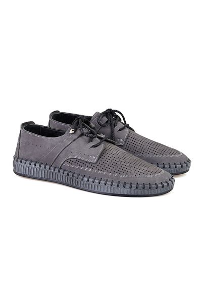 Desa Oscar Gray Men's Lace-Up Leather Espadrilles