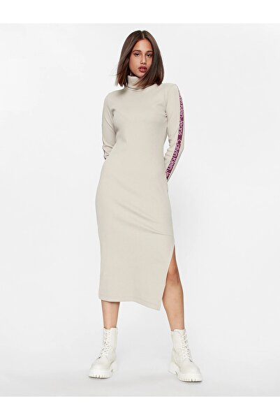Calvin Klein LOGO ELASTIC RIB LONG DRESS