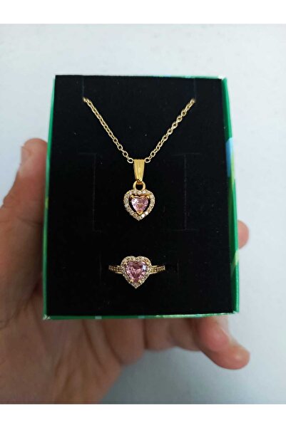 JUPİTER HOME Kalp Model Kolye Ve Yüzük Seti Ciddi Ilişki Yüzüğü 14 Şubat Sevgililer Günü Anneler Dogum Günü