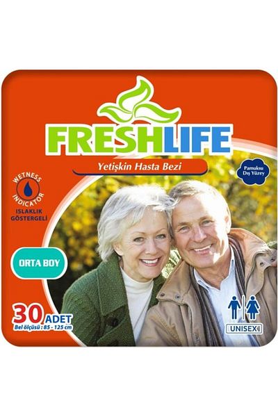 Freshlife Medium Adult Waistband Patient Diapers 30 Pieces