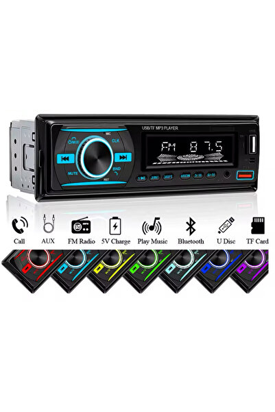 Genel Markalar Mx-3550bt Çift Usb Araba Oto Teyp Radyo Bluetooth Usb Aux Rgb Tuş Işığı 4*60 (YENİ KUTU)