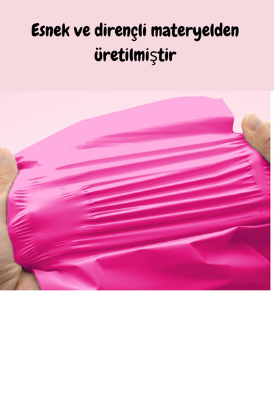 Dekals 5 Adet 30x37+5 Fuşya Kargo Poşeti Hediye Poşeti Kendinden Yapışkanlı Poşet