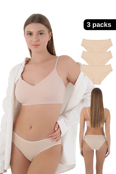 CNT Chiloți de bikini zilnici pentru femei, din bumbac pieptănat, țesătură flexibilă, în pachet premium