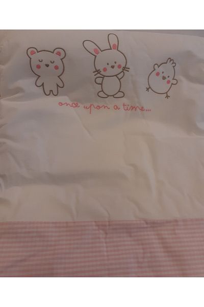 Lolybon Pink Gingham 90X120 Park Bed Sleep Set