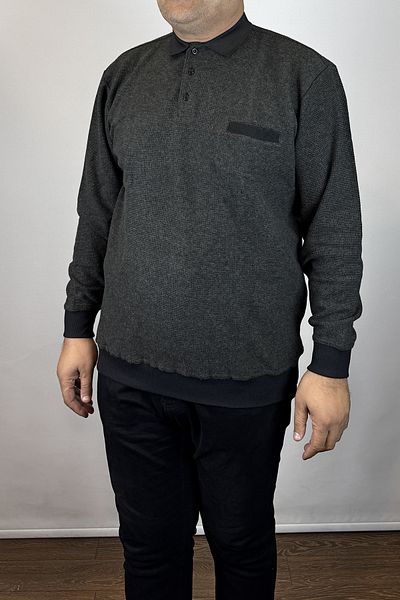 TANİŞ GİYİM Men's Polo Neck Large Size Oversized Battal Khaki Thessaloniki with Pockets