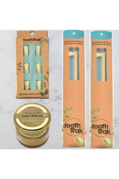 Toothwak Miswak Head Brush 2 Dust Spare Heads