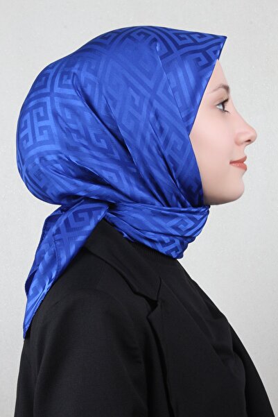PİRAMİT Golden Jakar Eşarp Grift Desen 4118-3 Saks