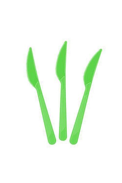 Parti Dükkanım Luxury Green Plastic Blade - 25 Pieces
