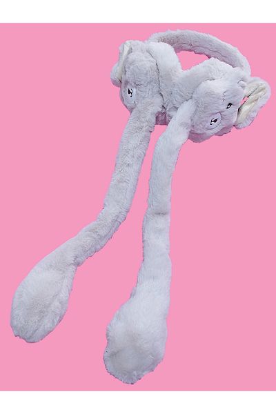 Gökbin Winter Plush Pumping Moving Sound Rabbit Earmuffs Gift Beanie Hat 1Pc
