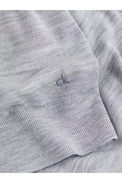 Calvin Klein Kadın V Yaka Slim Fit Uzun Kollu Gri Kazak K20K208029-P68