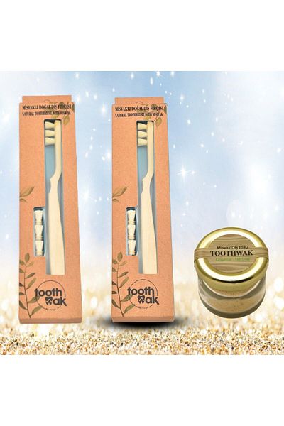 Toothwak Miswak Toothbrush, Natural Toothbrush with Miswak Head Miswak Powder