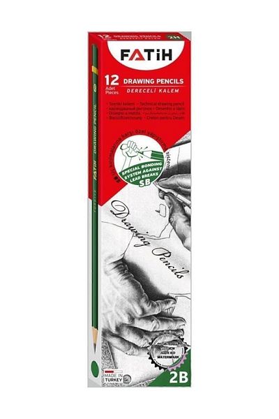 Fatih Black Graduated 2B Pen - 12 Pieces (1 Dozen)