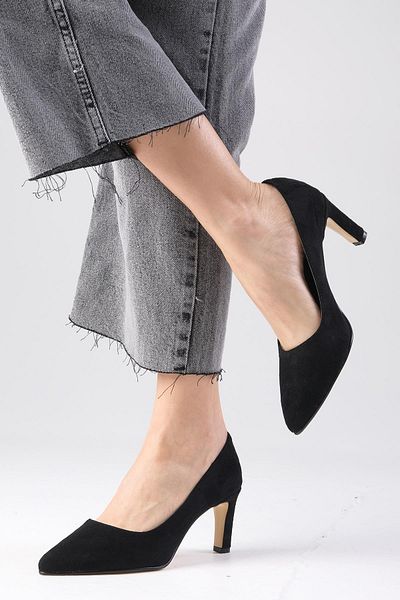 Mio Gusto Lita Damen-Schuhe mit Stiletto-Absatz aus schwarzem Wildleder
