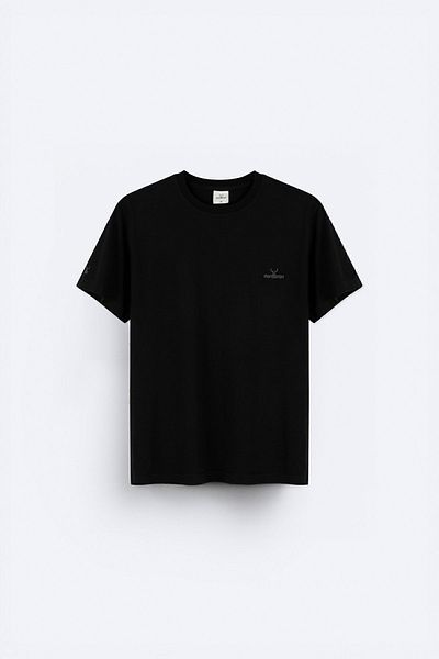 Nordbron Dussel Men's Black 100% Cotton Basic Oversize Fit Crew Neck T-shirt Short Sleeve Soft Comfortable