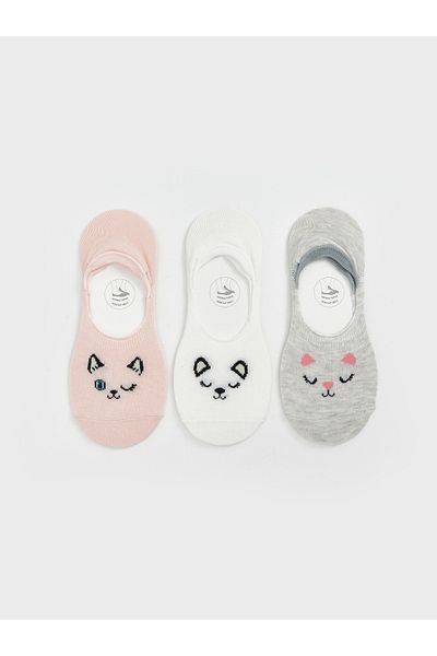 LC Waikiki Bedruckte Ballerina-Socken für Damen im 3er-Pack