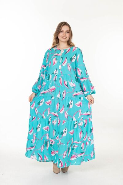 mervemoda Women's Summer Long Sleeve Long Dress