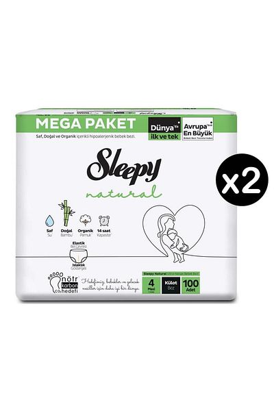 Sleepy Size 4 Maxi 200 Natural Panty Diapers