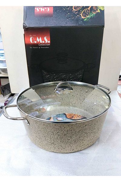 OMS 36 cm Granite Gastro Mega Deep Pot - 3109-Kumbeji