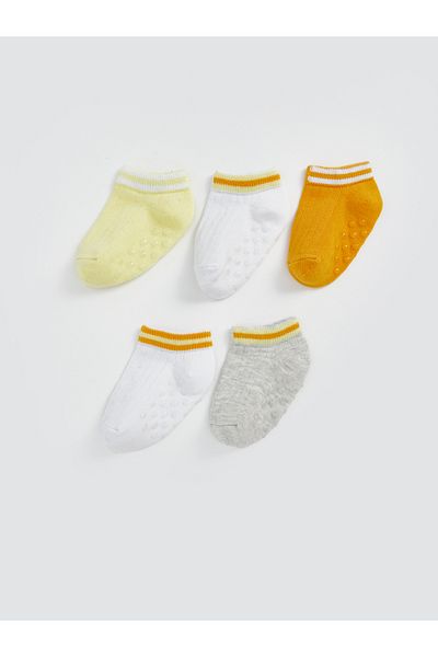 LC Waikiki Set mit 5 gestreiften Booties-Socken für Babys
