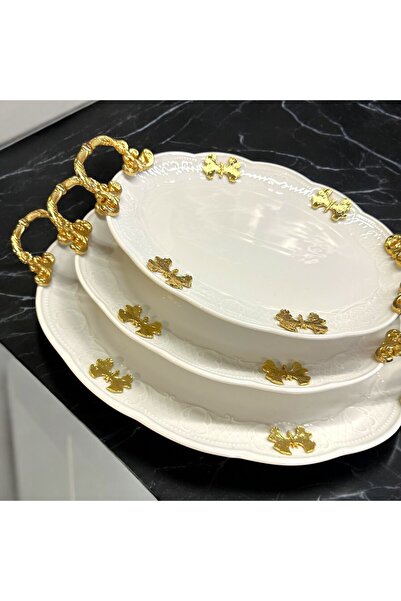 Diamond Porselen Kelebek Porselen Sunum Tepsi