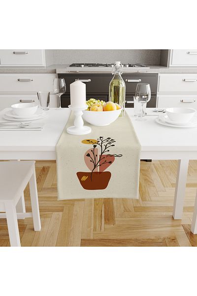 Filamente Ramadan Runner + 6 Pieces of American Service / Table Set / Stain Resistant and Washable Micropetek Fabric