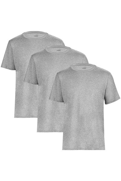 Puma Tričko Puma Men Base Tričko Grey Heather 3-pack, Grey, Men