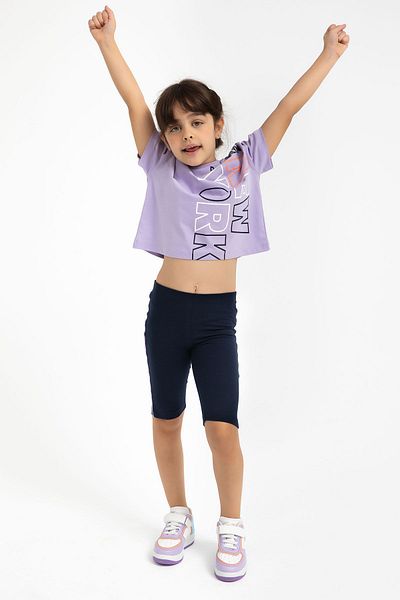 Rolypoly New York Lilac Girl's Bermuda Tights Set