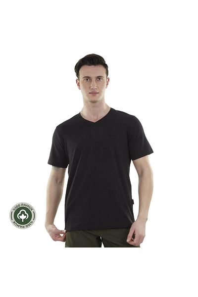 Alpinist Tricou Vortex pentru bărbați, negru, tricou cu decolteu în V