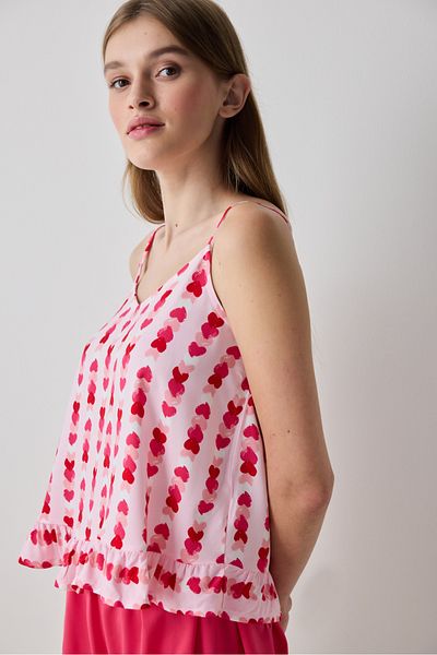Penti Hellrosa Unterhemd mit Carrie-Aufdruck – Loves Paris Collection