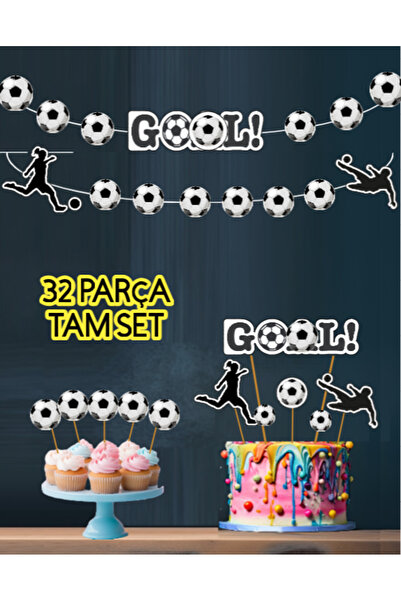 Hiras Dizayn Kuromi-32parça Futbol Temalı Gol Futbol Topu Erkek Dev Doğum Gün...