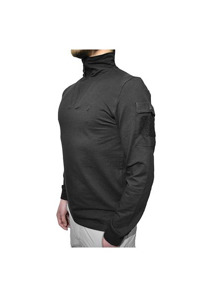 Wolftrap Tactical Суитшърт с четвърт цип, Dry Touch, Черна тениска с дълъг ръкав