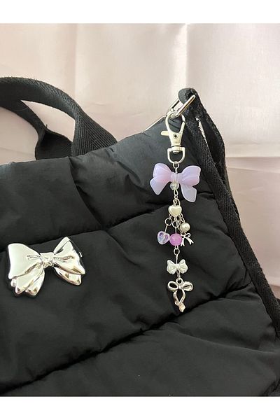 bohemian takı tasarim Lilac Bow Coquette Candy Bag Charm