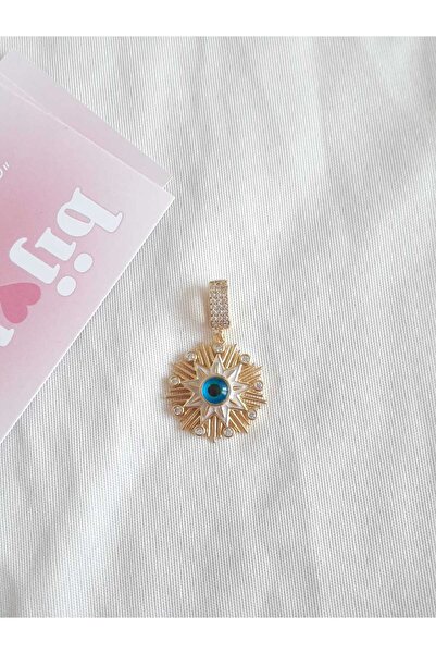 bijoux uniques Çelik Ajda Bilezik Mavi Taşlı Gold Charm&Kolye Ucu