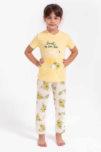 Rolypoly Sweet As Can Bee Light Yellow Girls' Pajama Set