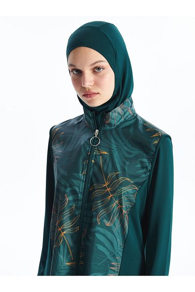 LC Waikiki Σετ γυναικείο μαγιό Hijab με μακρυμάνικο σχέδιο με γιακά