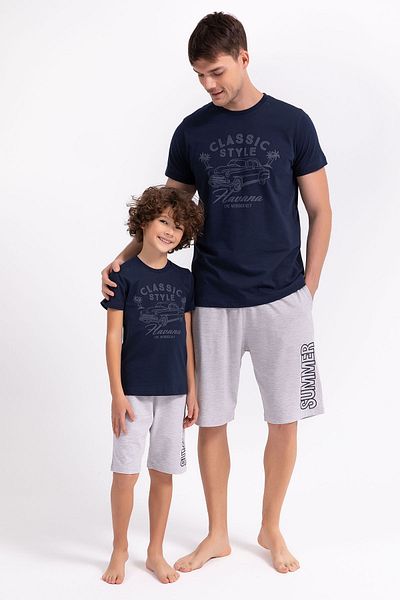 Rolypoly Κλασικό στυλ Navy Blue Boy's βερμούδα κοστούμι