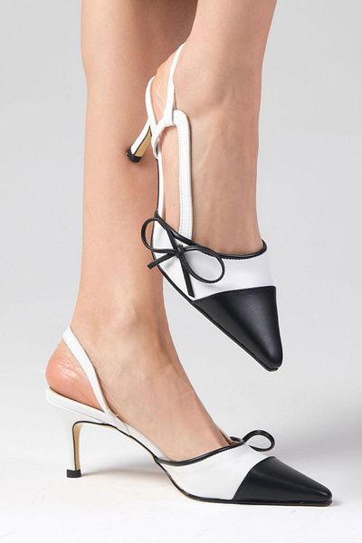 Mio Gusto Amira White Color Women's Heeled Shoes