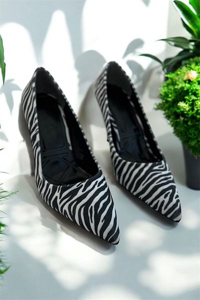 sefayol Claral Zebra Pattern Thin Heeled Women's Shoes
