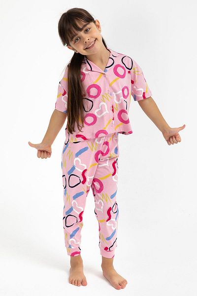 Rolypoly Rolyply Love Pink Girls' Shirt Pajama Set