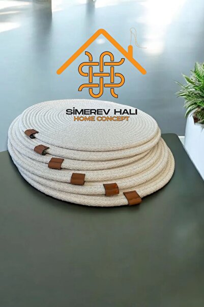 SİMEREV HALI HOME CONSEPT Supla 6 Parça Amerikan Servis 32 cm Çapında Doğal jüt dokuma Hediyelik Yemek servis Takımı