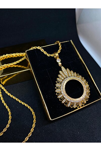 MİRLANTİS AKSESUAR YARIM  ALTINLIK ÇERÇEVELİ KOLYE  (ALTIN KAPLAMA)