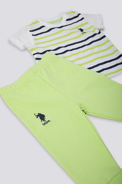 U.S. Polo Assn. قاعدة. بدلة تيشيرتات للأطفال باللون الأخضر من Polo Assn Fun