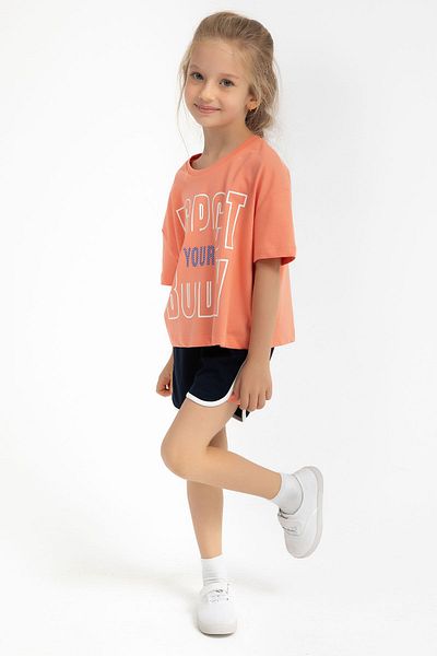 Rolypoly Respect Your Body Coral Girls Shorts Set