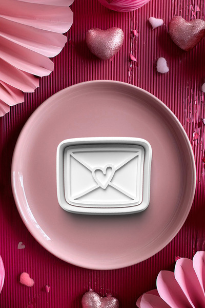 Deep Sweet قلب الحب رسالة كوكي القالب القاطع العجين المشكل