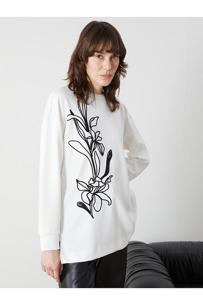 LC Waikiki Crew Neck Printed Oversize Women's Tunic