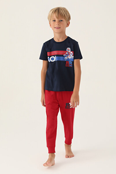 Rolypoly Тъмносиня пижама с къс ръкав за момче