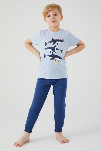 Rolypoly Boy's Blue Short Sleeve Pajama Set